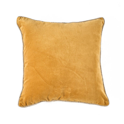 Fluwelen kussenhoes Velvet crush mosterd - 50x50 cm