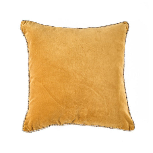 Fluwelen kussenhoes Velvet crush mosterd - 50x50 cm