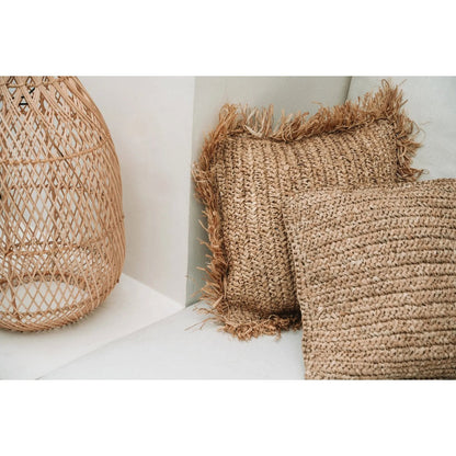 Raffia kussenhoes Flores naturel - 40 cm
