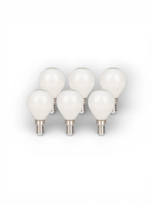 LED-lampenset Peervorm (6-delig) - E14, 4W, Opaalglas