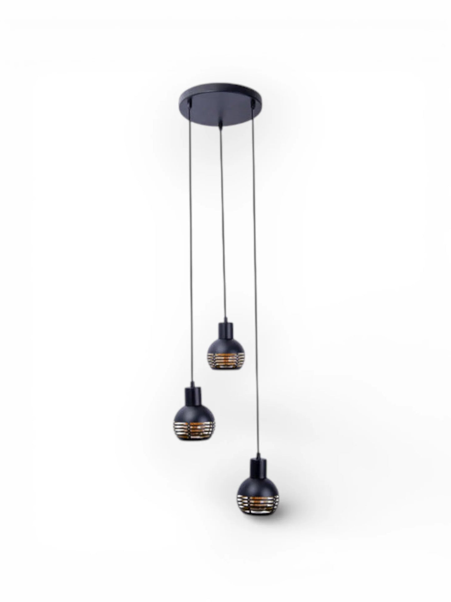 Hanglamp Casco 3-Lichts Zwart/Goud (E27)