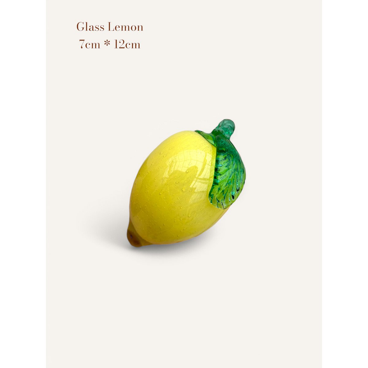 Glazen citroen Art lemon geel - 12 cm