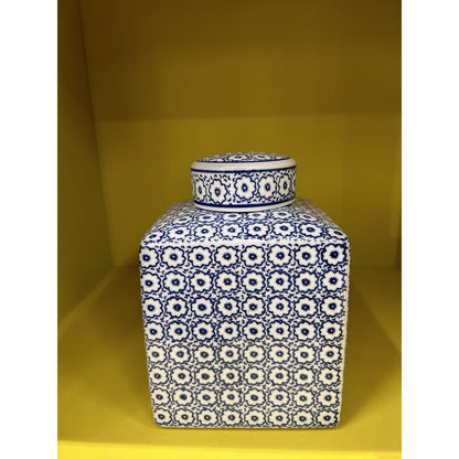 Porseleinen vaas Bloemen blauw-wit