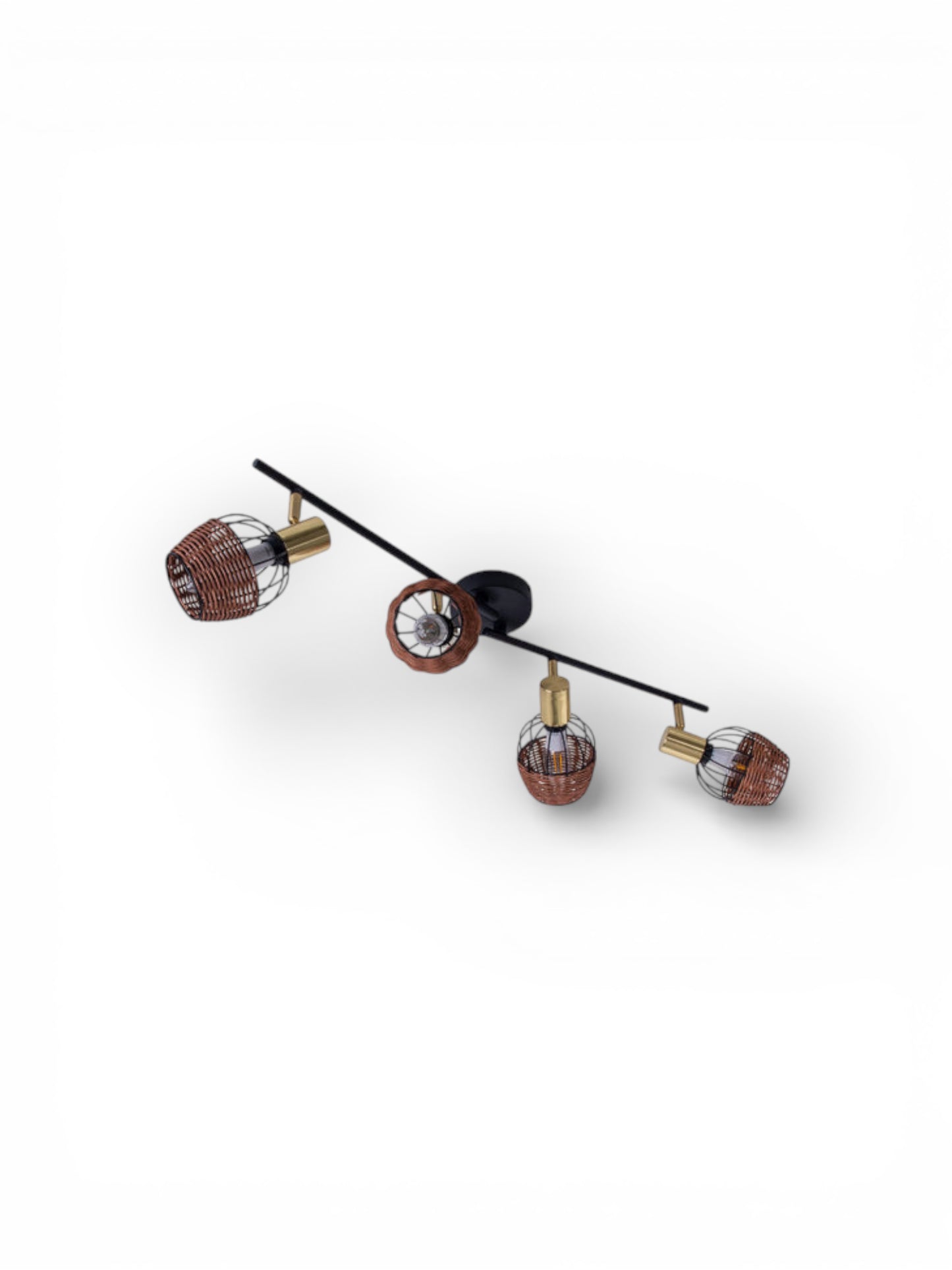 Plafondlamp Corbis 4-Lichts Zwart/Goud - 78 cm (E14)