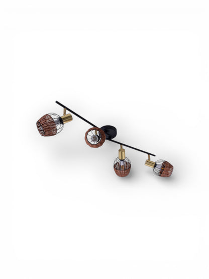 Plafondlamp Corbis 4-Lichts Zwart/Goud - 78 cm (E14)