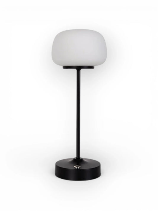 LED Acculamp Pina Zwart/Wit Glas - 30 cm