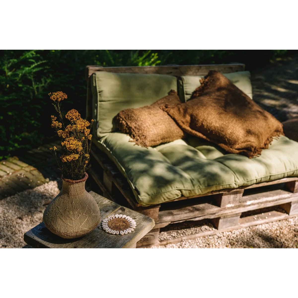 Katoenen kussenhoes Boho bruin - 30x50 cm