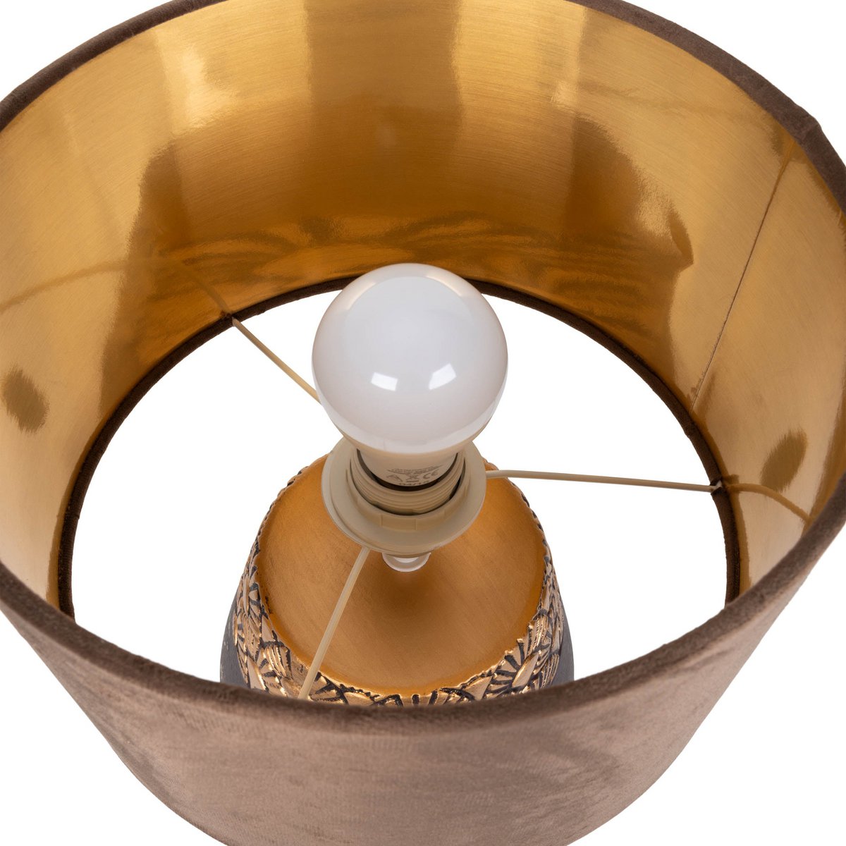 Keramische Tafellamp Bronco Beige/Grijs - 39 cm (E14)