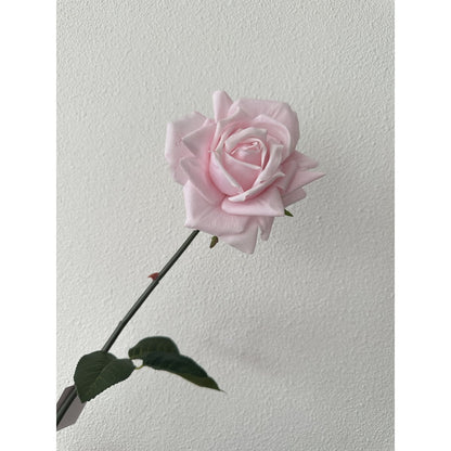 Kunstroos Hand touch rose lichtroze - 72 cm (set van 2)