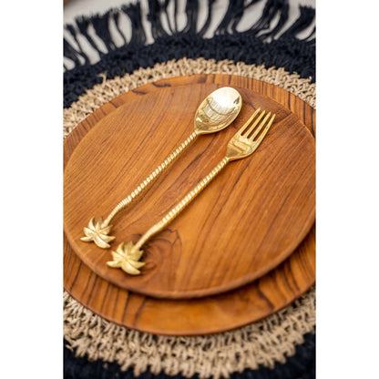 Teakhouten ronde plaat Root plate natuurkleur - M