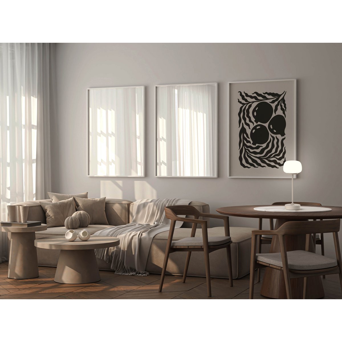 LED Acculamp Pina Beige/Wit Glas - 30 cm