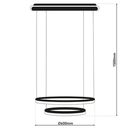LED Hanglamp Circulo Zwart/Zand - Ø 60 cm (CCT)