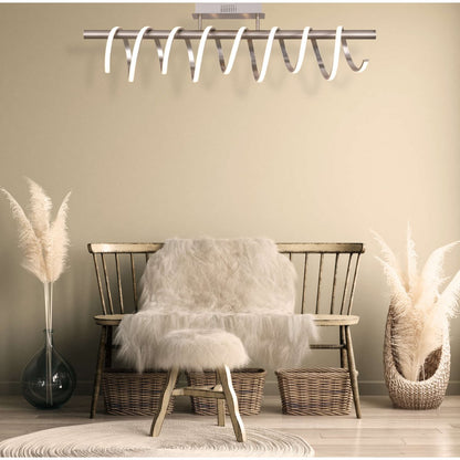 LED Plafondlamp Belleza Nikkel/Wit - 100 cm