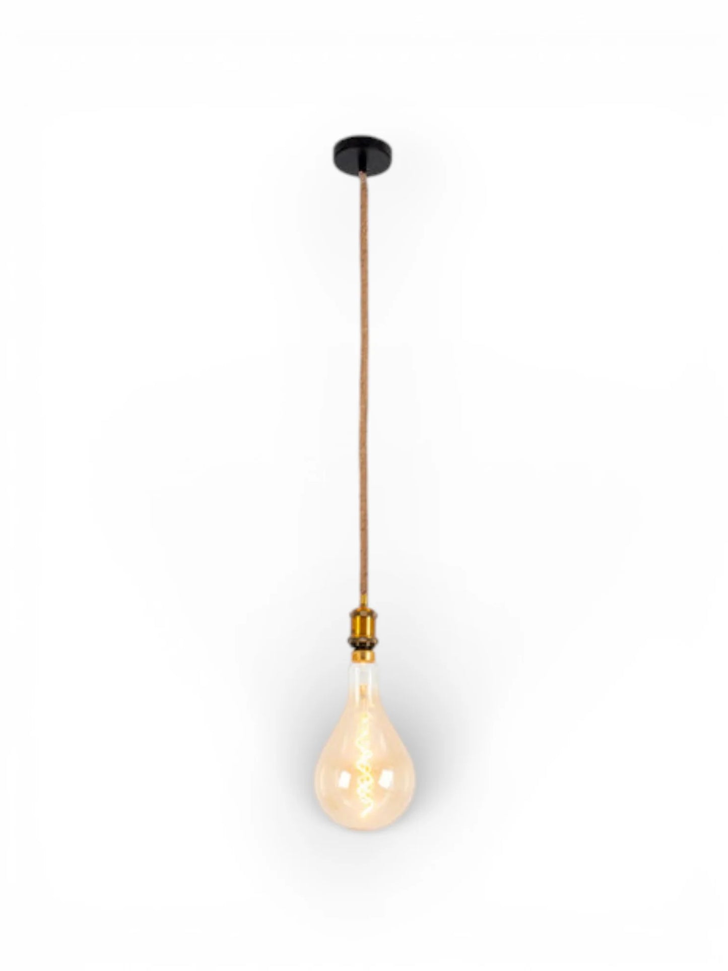 Metalen Hanglamp Ontario Oud Messing/Jute (E27)