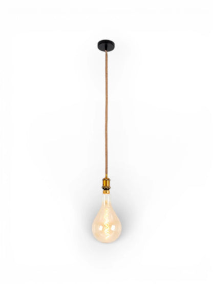 Metalen Hanglamp Ontario Oud Messing/Jute (E27)