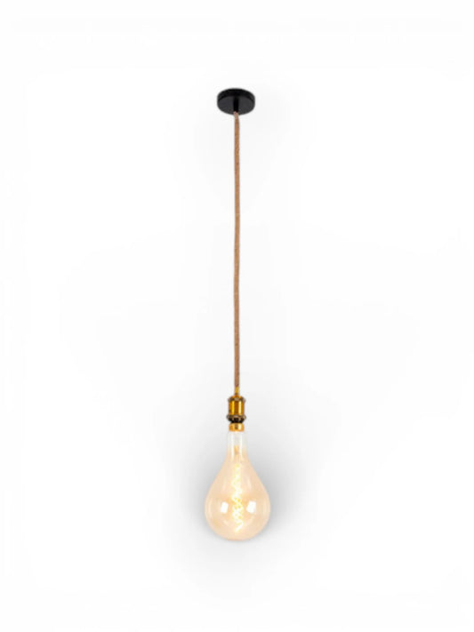Metalen Hanglamp Ontario Oud Messing/Jute (E27)