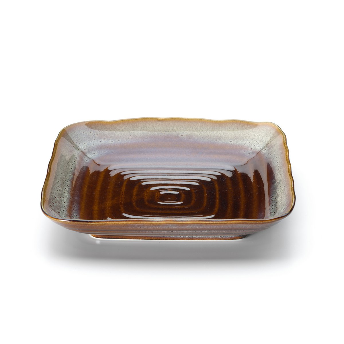 Porseleinen bord Smoked horizon bruin/grijs