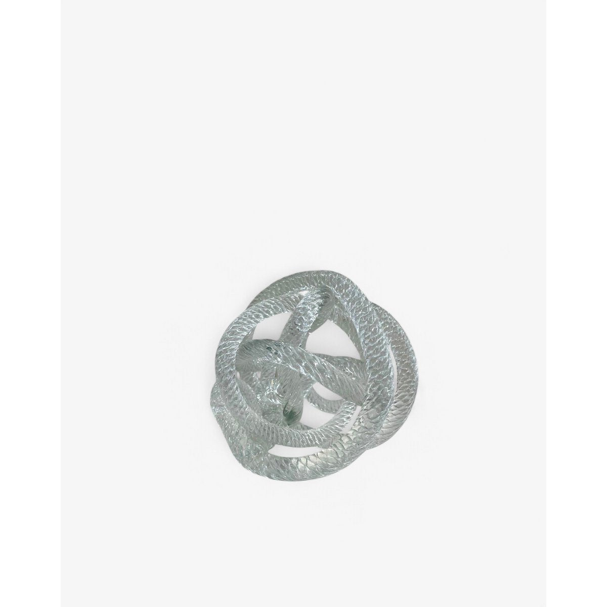 Geknoopte glazen sculptuur M transparant - 15 cm