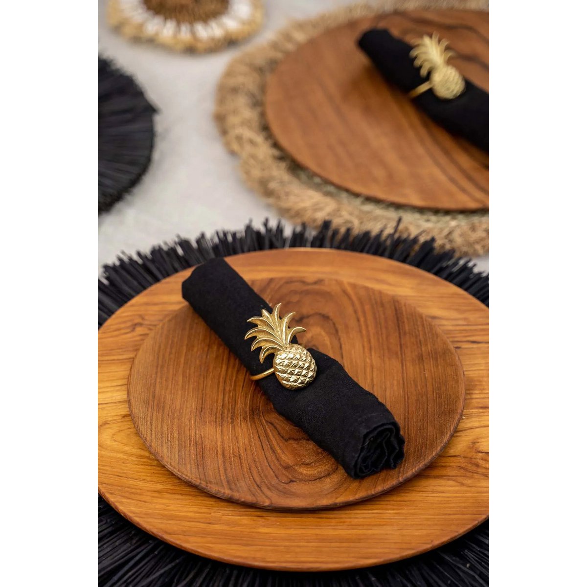 Teak ronde plaat The teak root round plate xl teakkleur