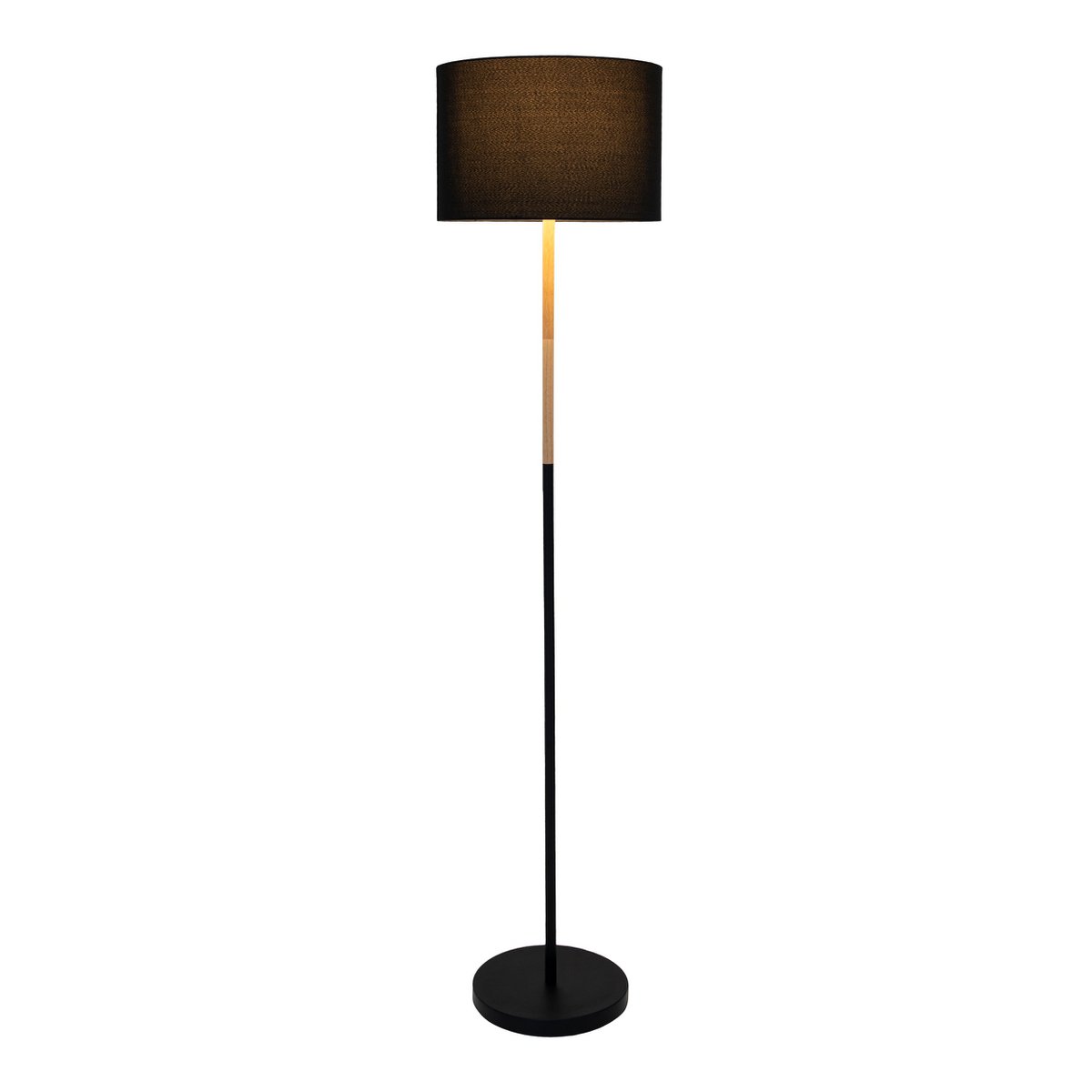Vloerlamp Tessile Zwart/Naturel - 126 cm (E27)