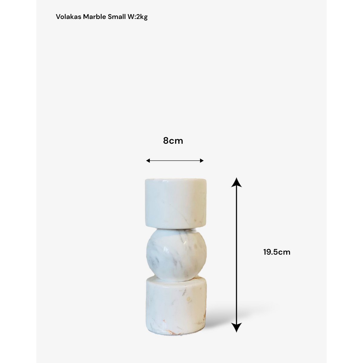Marmeren kandelaar Marble wit - 19,5 cm