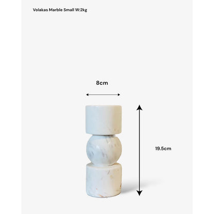 Marmeren kandelaar Marble wit - 19,5 cm