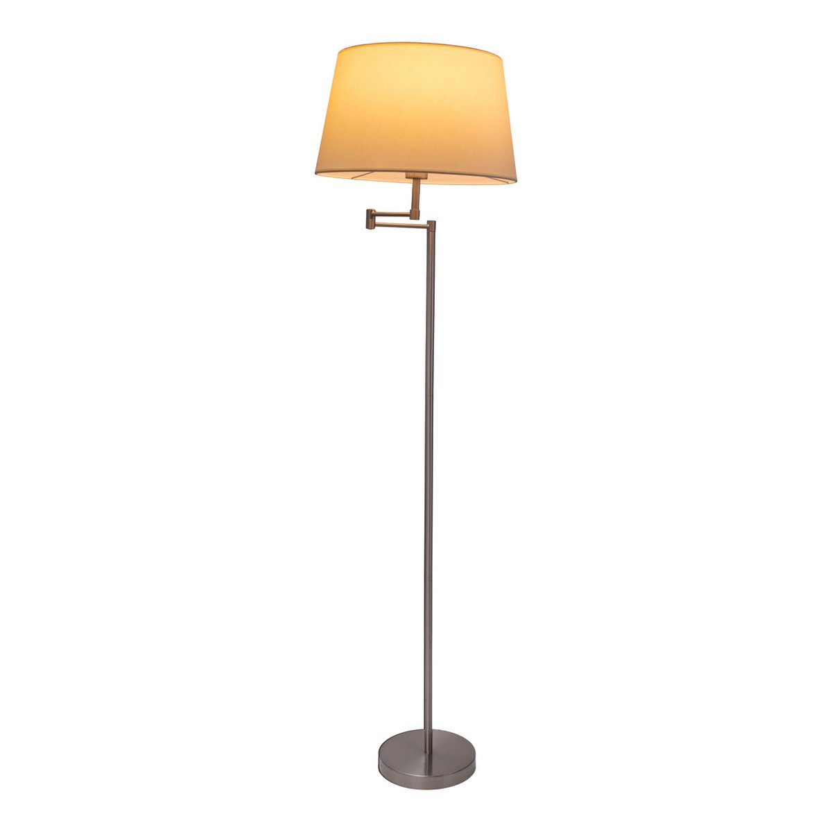Vloerlamp Bologna Nikkel/Satijn Beige - 158 cm (E27)