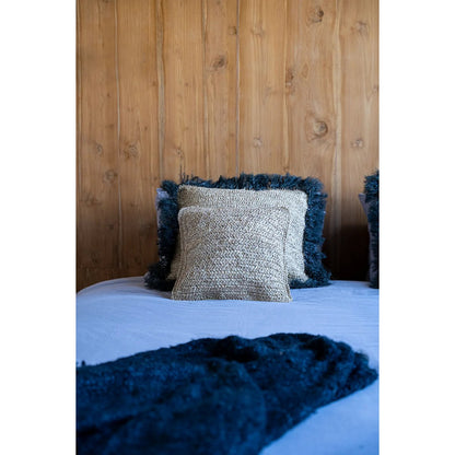 Raffia kussenhoes Flores naturel - 40 cm