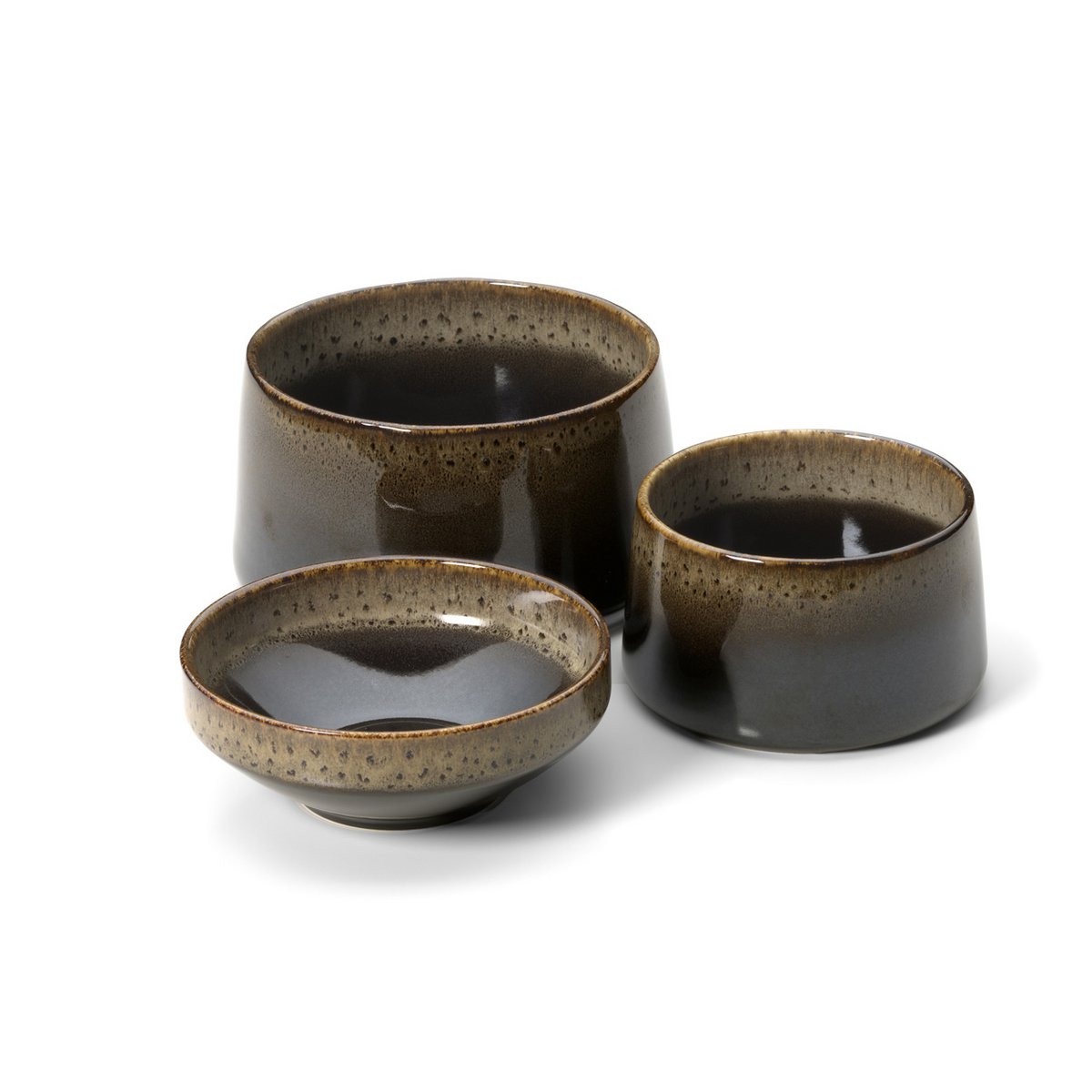 Porseleinen kom Kyoto low bowl donkerbruine modder