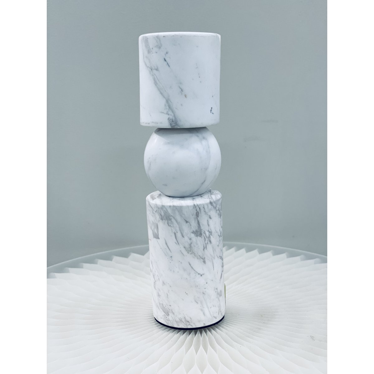Marmeren kandelaar M wit - 29,5 cm