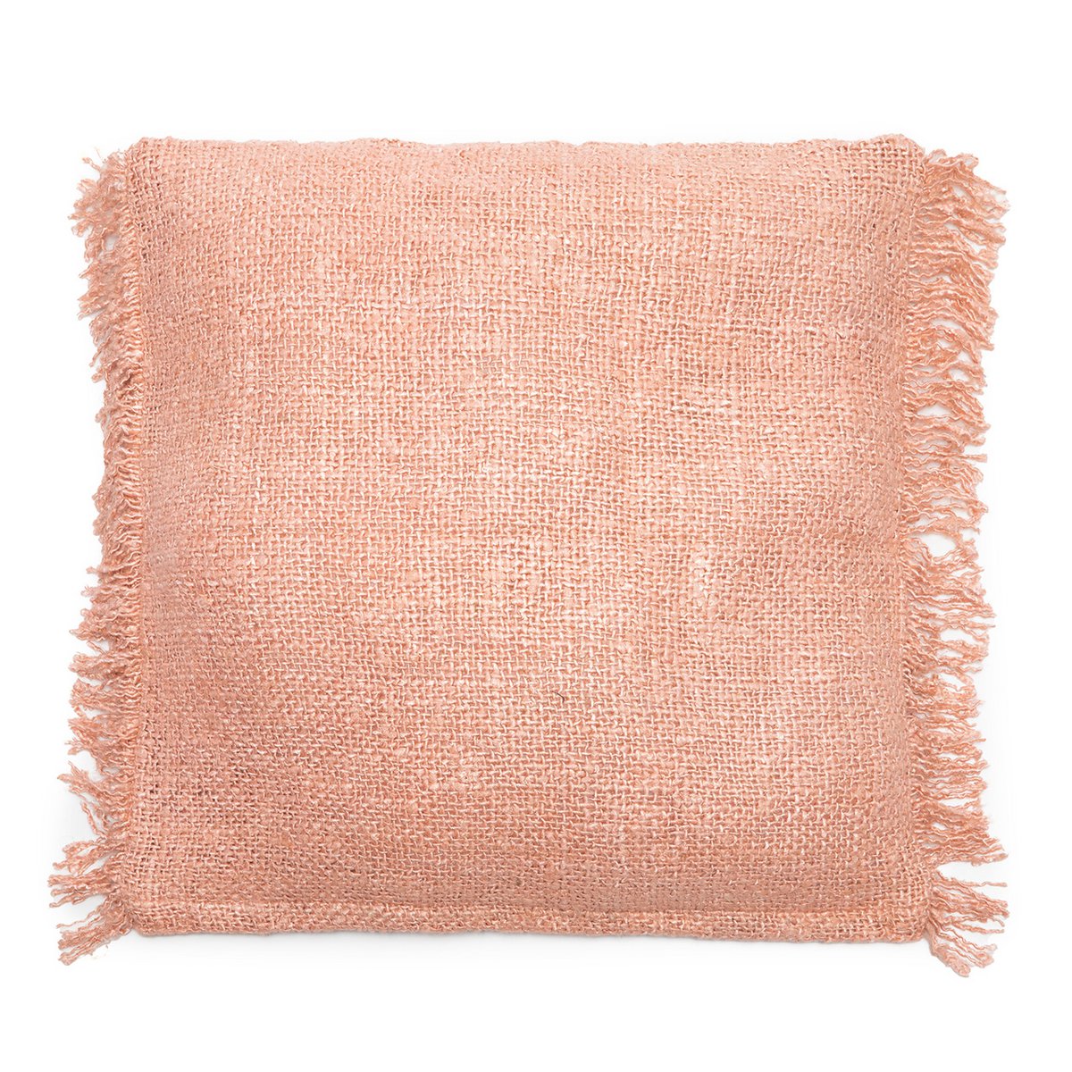 Katoenen kussenhoes zalmroze - 60 cm