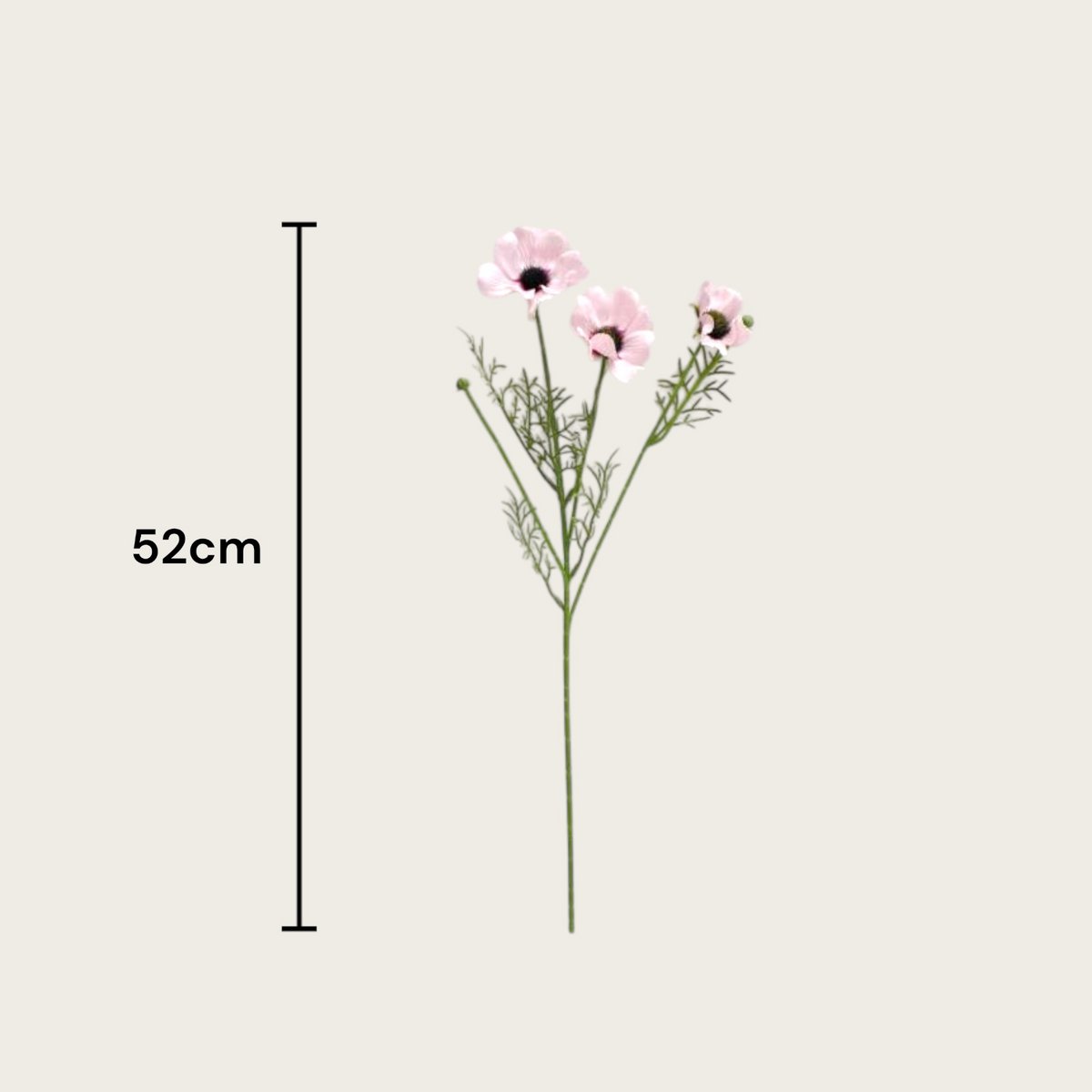 Zijden kunstbloem Chrysanthemum roze - 52 cm