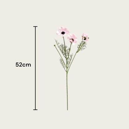 Zijden kunstbloem Chrysanthemum roze - 52 cm