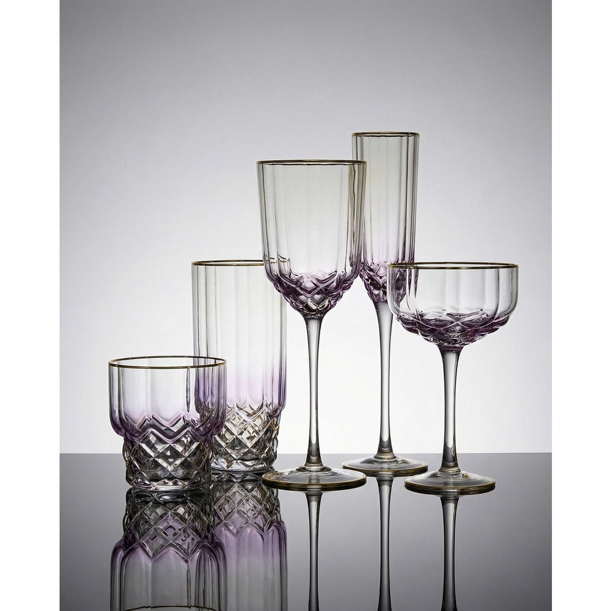 Glazen cocktailcoupe Pink blush roze