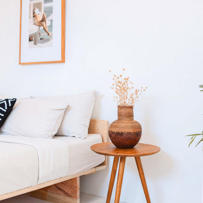 Vaas Kamari Rotan/Hout Bruin - Ø 22 cm