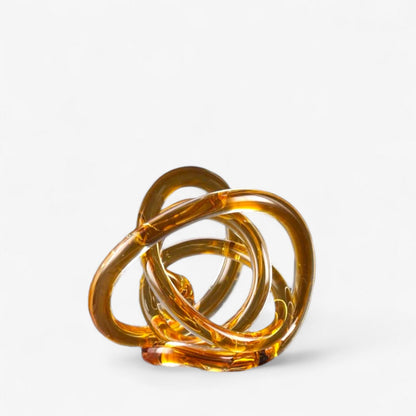 Glazen knoop L-maat geel