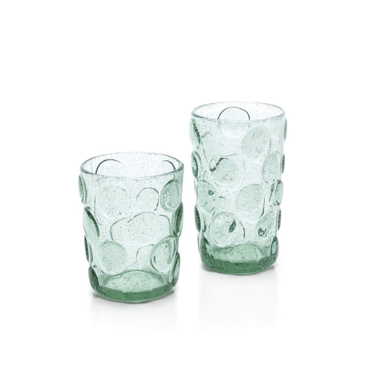 Glazen waterglas Frosted Dot aqua