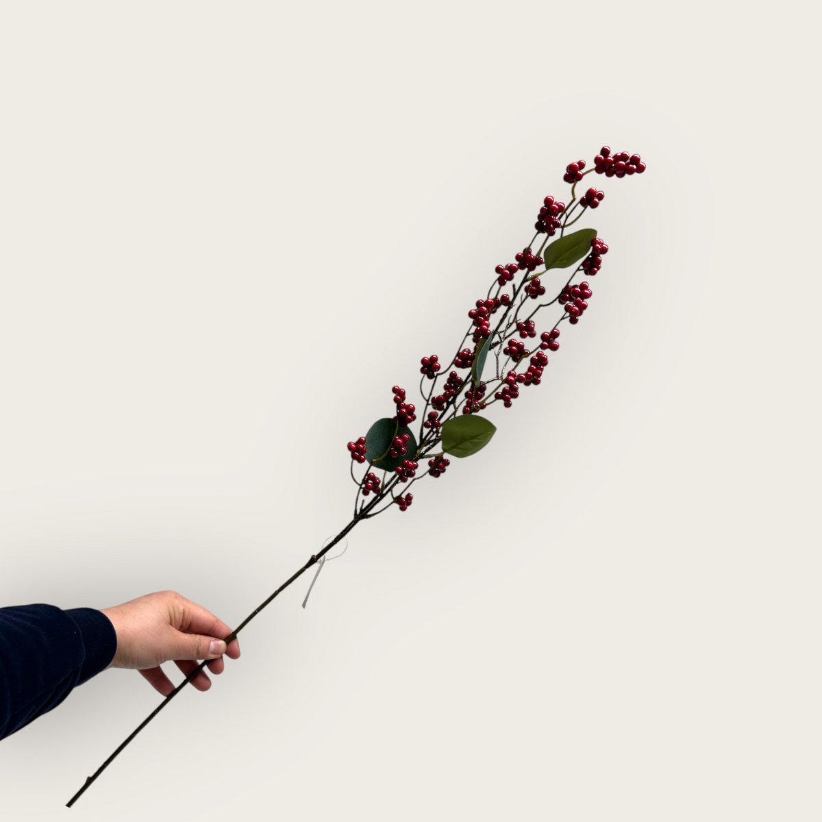 Zijden kunstbloem Vrucht rood - 83 cm