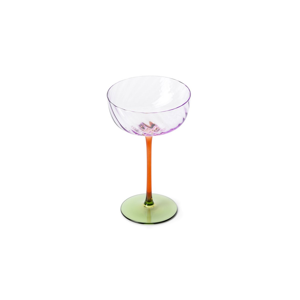 Glazen coupe Trio amber/groen/violet