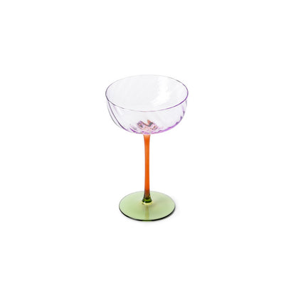 Glazen coupe Trio amber/groen/violet