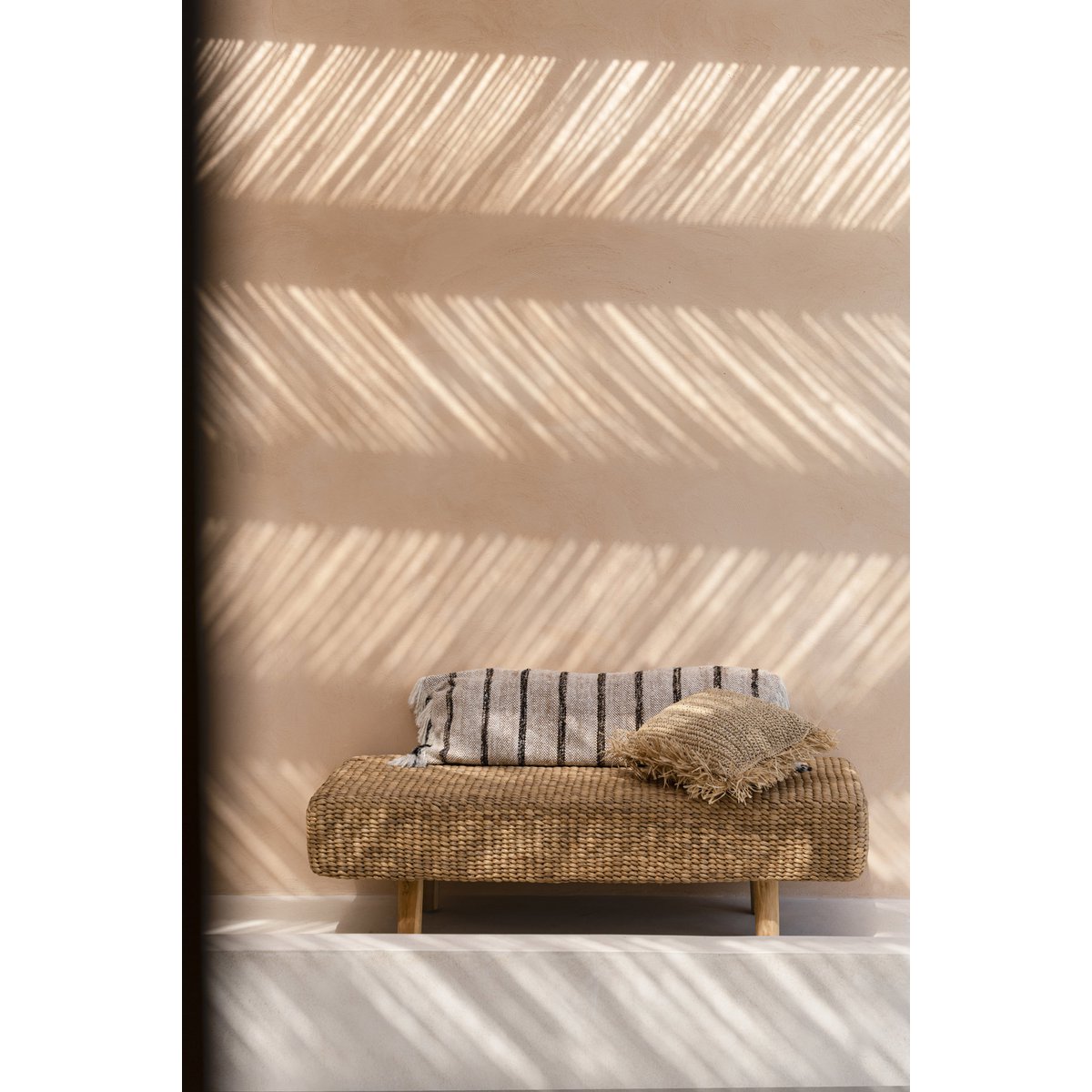 Katoenen kussenhoes Boheems wit - 35x100