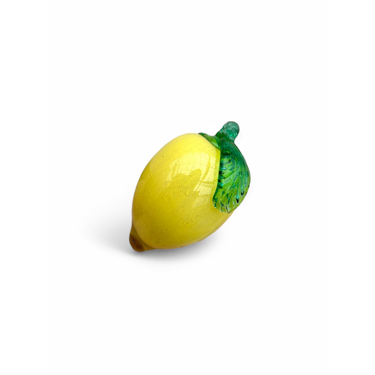 Glazen citroen Art lemon geel - 12 cm