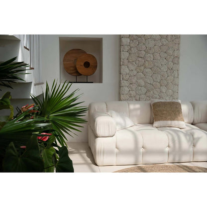 Raffia kussenhoes Stempel natuurlijk