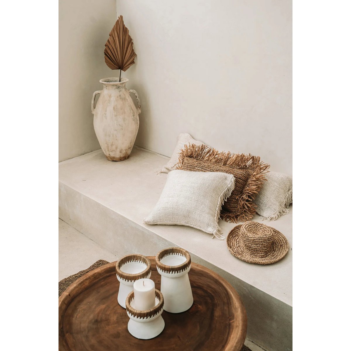 Katoenen kussenhoes crème - 40 cm