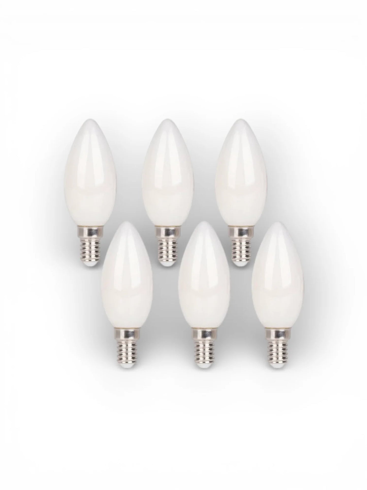 LED-kaarslampen (6-delig) - E14, 4W, Opaalglas