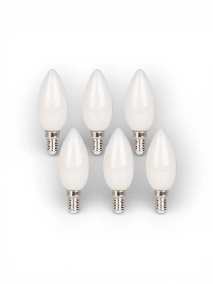 LED-kaarslampen (6-delig) - E14, 4W, Opaalglas
