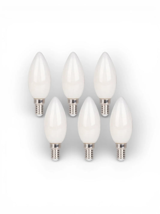 LED-kaarslampen (6-delig) - E14, 4W, Opaalglas