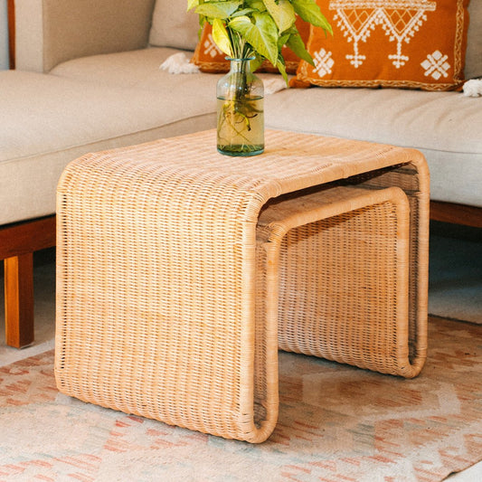 Bijzettafel Rotan Bayu Metalen Frame