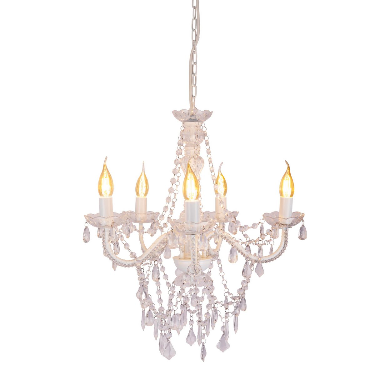 Kroonluchter Cecilia 5-Lichts Wit - Ø 52 cm (E14)