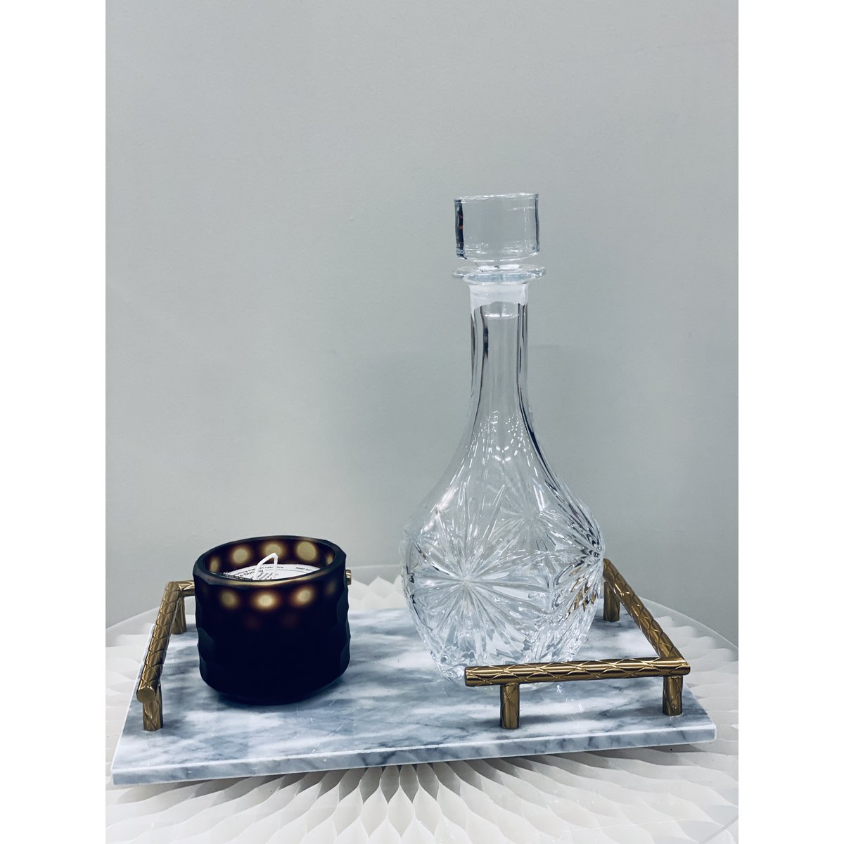 Marmeren dienblad Luxe goudkleurige - 35 cm